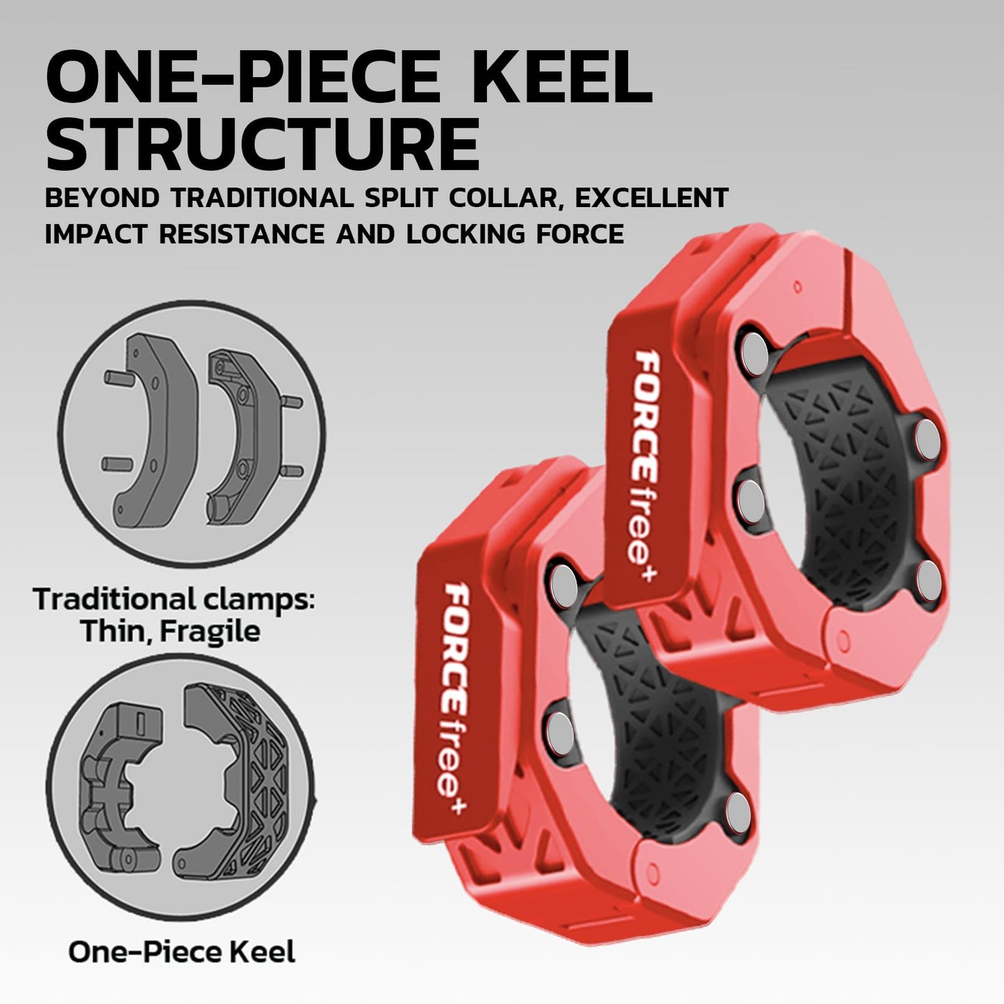 Quick Release Barbell Collars - Slim Design, Non-Slip Secure, High-Strength Durable, Magnetic Convenience - Fits 2-Inch Olympic Bars