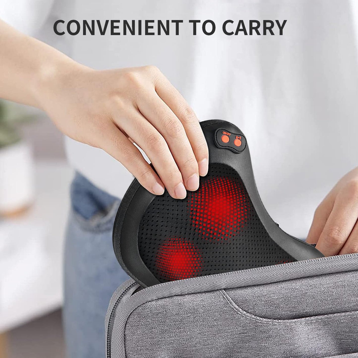 iKristin Back Massager, Shiatsu Neck Massager with Heat, Electric Back Massager for Shoulder, Back, Leg, Deep Tissue Kneading Massage to Relief Muscles, Massage Pillow for Mom/Dad/Women/Men M