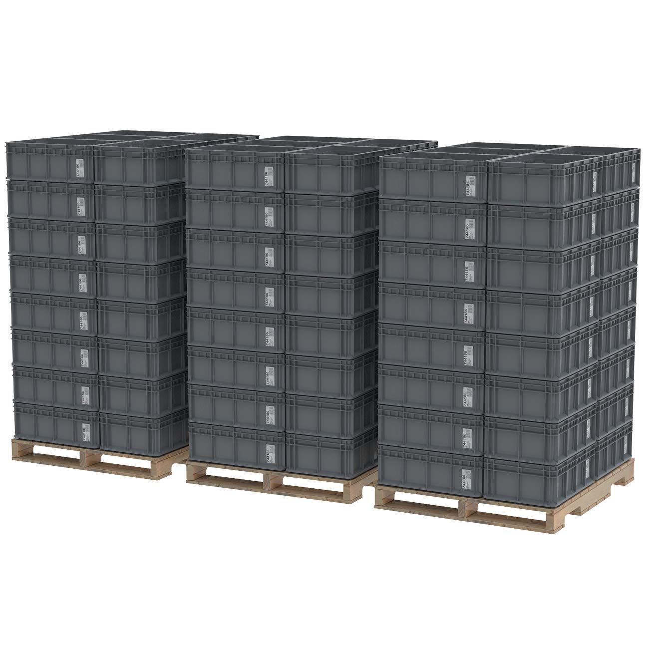 Akro-Mils 38358 Heavy-Duty Stacking Multi-Load Straight Wall Container Shuttle Tote for ASRS Automated Storage and Retrieval Systems, (23-5/8-Inch x 15-3/4-Inch x 8-5/8-Inch), Grey, (4-Pack)