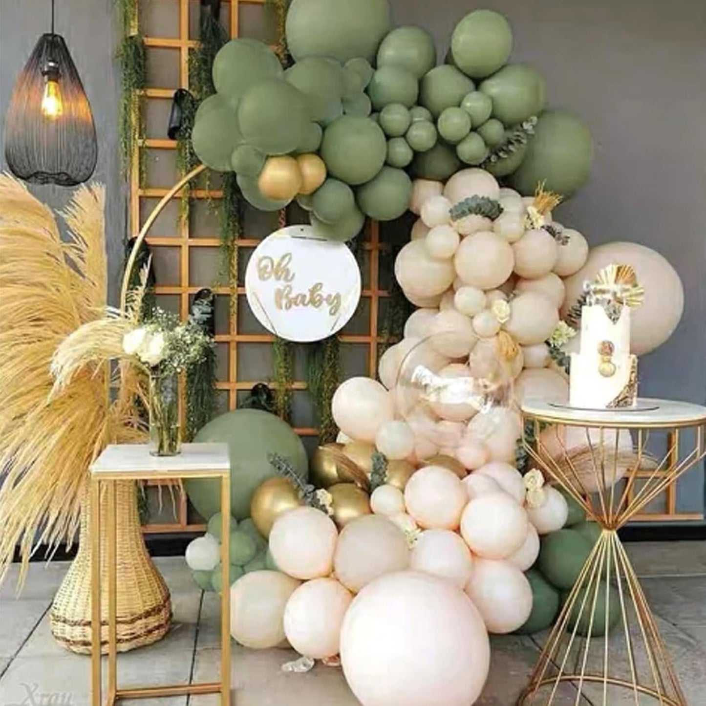 PartyWoo Sage Green Balloons - 140-Piece Set with 12", 10", 5" Sizes | Boho Jungle Party Decor
