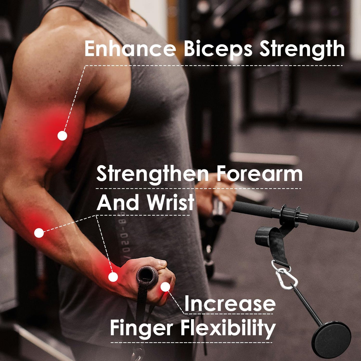 Socpuro Wrist and Forearm Blaster Exerciser, Forearm Strengther Wrist Roller Trainer for Wrist/Arm Training Workout (Nylon Webbing)