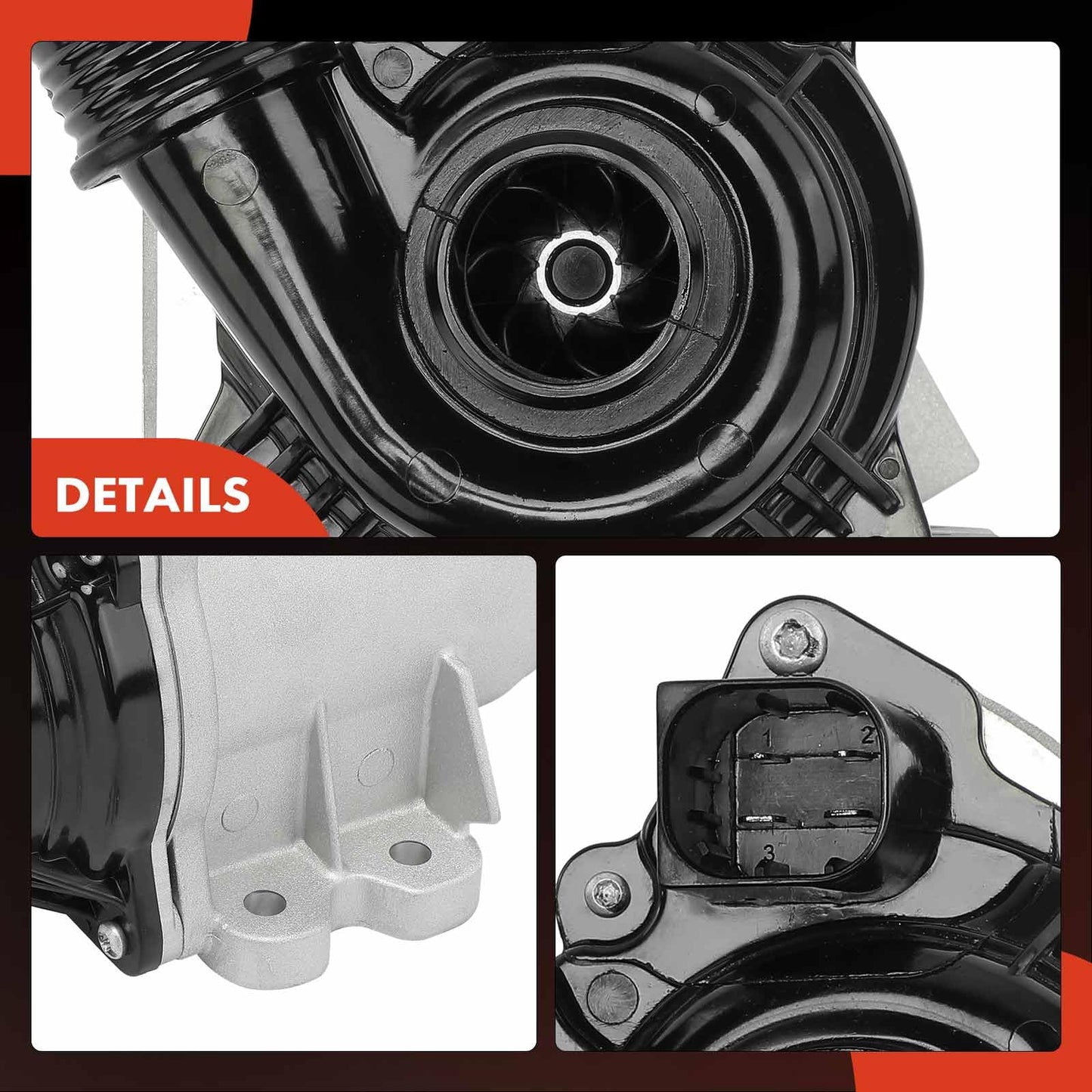 A-Premium 4 Pins Engine Electric Water Pump Compatible with BMW Vehicles - 2007-2019 - 135i, 335i xDrive, 535xi, 640i, 740i, 740Li, X1, X3, X4, X5, X6, Z4 & More - V6 3.0L, Replace# 11517632426