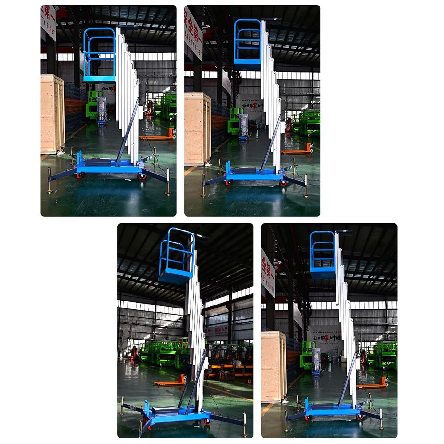 JIN YANG HU 13FT Lift Aerial Work Platform Table,270 Lbs Aluminum Alloy Electric Lifter,Customizable Mobile Lifting Scaffold Platfor