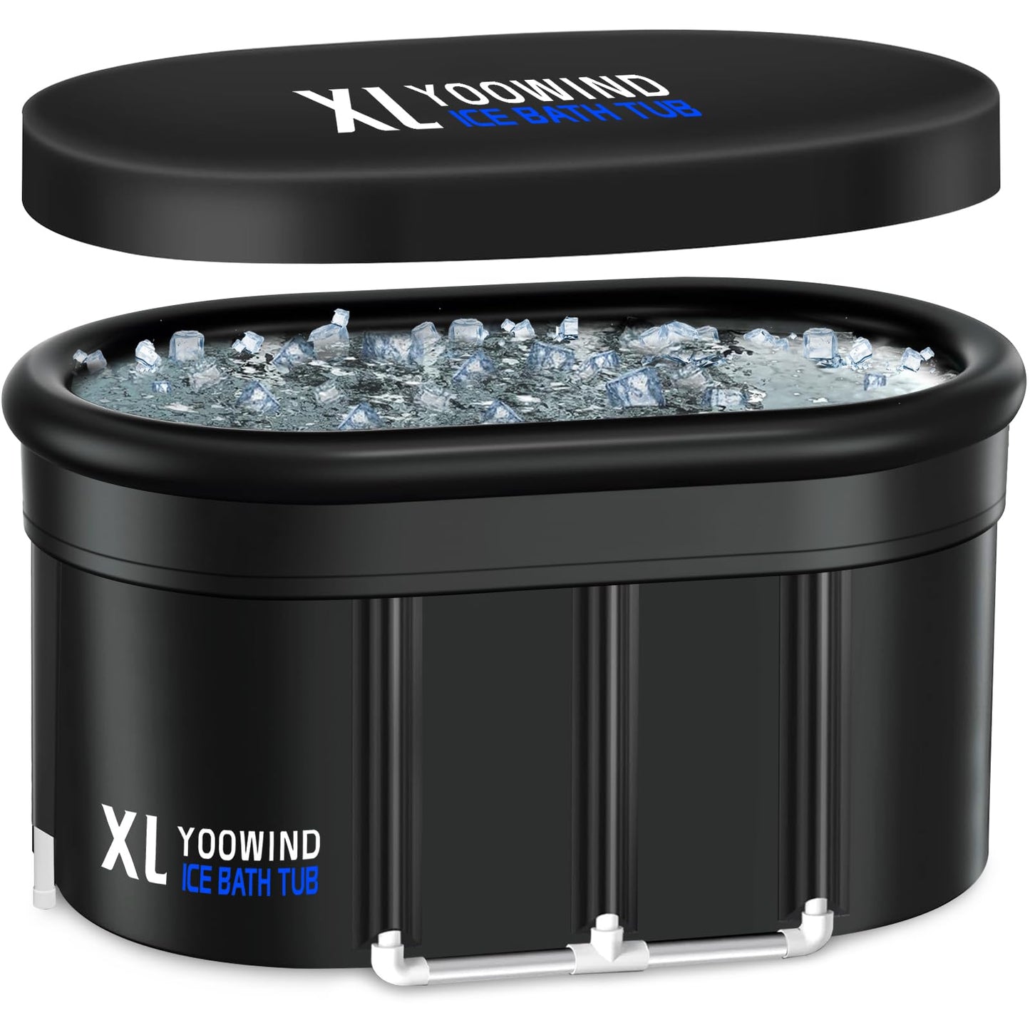 Upgrade XXL 150 Gal Cold Plunge Ice Bath Tub, Large Size for Athletes Up to 6'5'' Tall, Portable for Cold Water Therapy Recovery, Insulated Multi Layered Ice Bath Barrel for Indoor Outdoor Gym