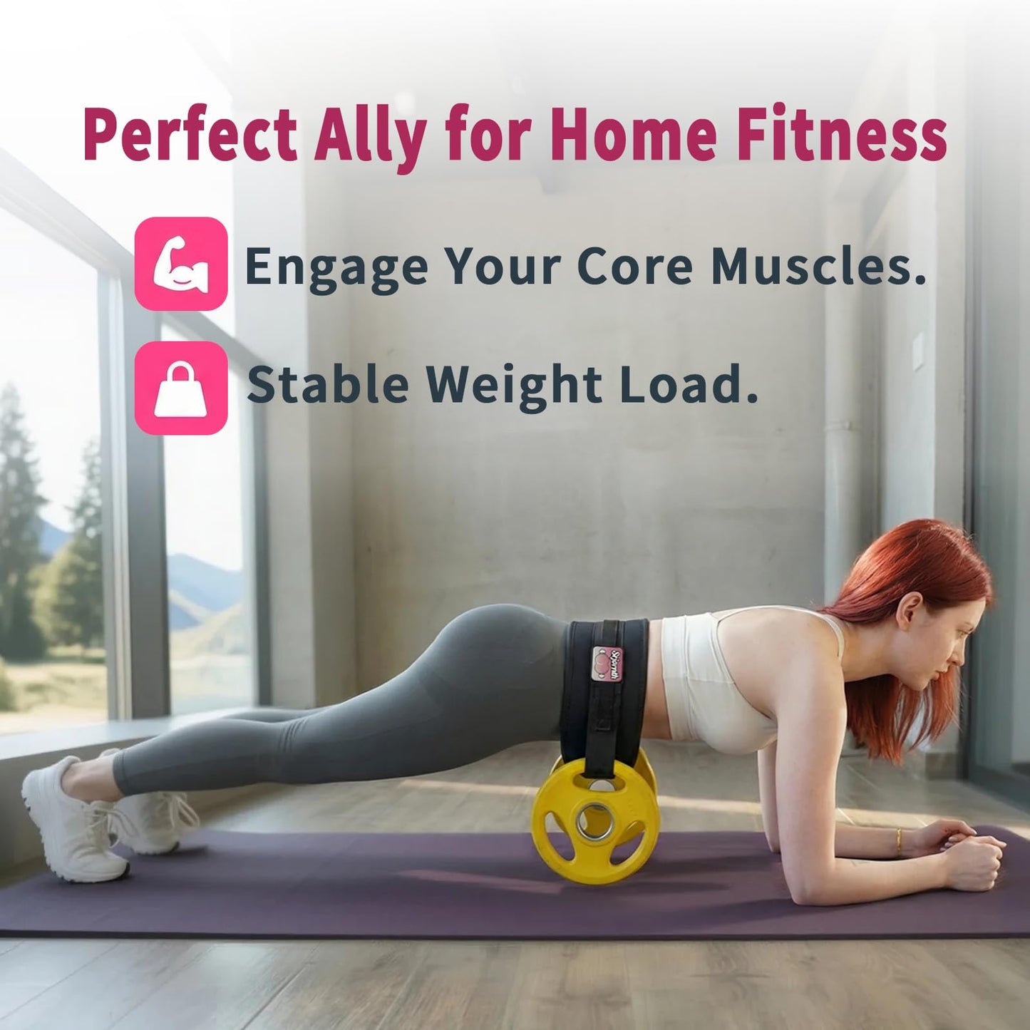 Srjornth Pro Portable Hip Thrust Belt - Premium Booty Builder for Dumbbell & Kettlebell Workouts | Gym, Home & Travel Glute Trainer | Lightweight & Foldable Design | Attached is a Velcro badge |Slip-Resistant Padding for Hip Protection (Black)