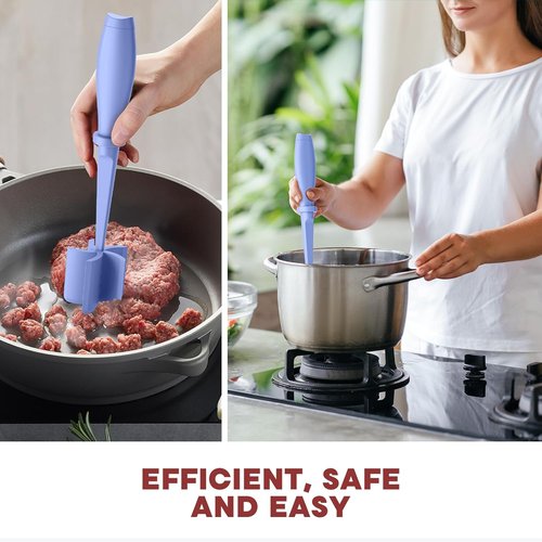 Meat Chopper by Premium | Heat Resistant Hamburger Grinder & Smasher for Ground Beef - Purple