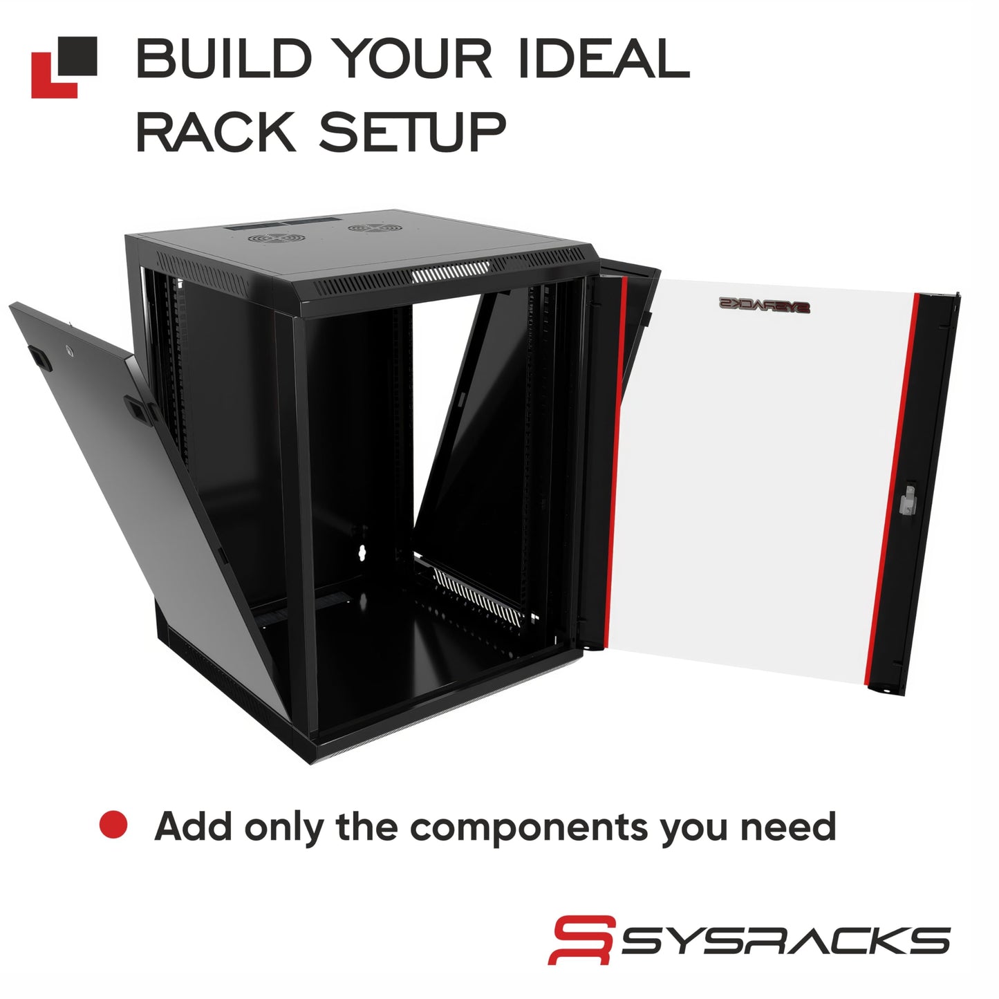 9U Wall Mount Home Lab Server Rack – 19" Locking Network Cabinet, 24" Deep Empty Rack Enclosure for Routers, NAS, Switches and Home Network Equipment