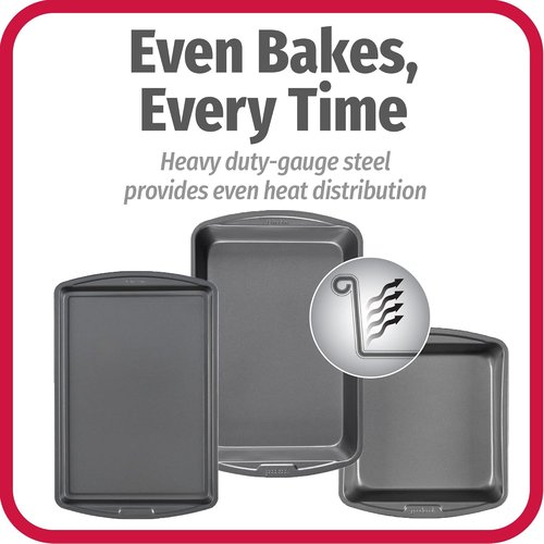Goodcook 3-Pack Baking Pan Set - Includes 8x8, 13x9 Bake Pan & 13x9 Cookie Sheet