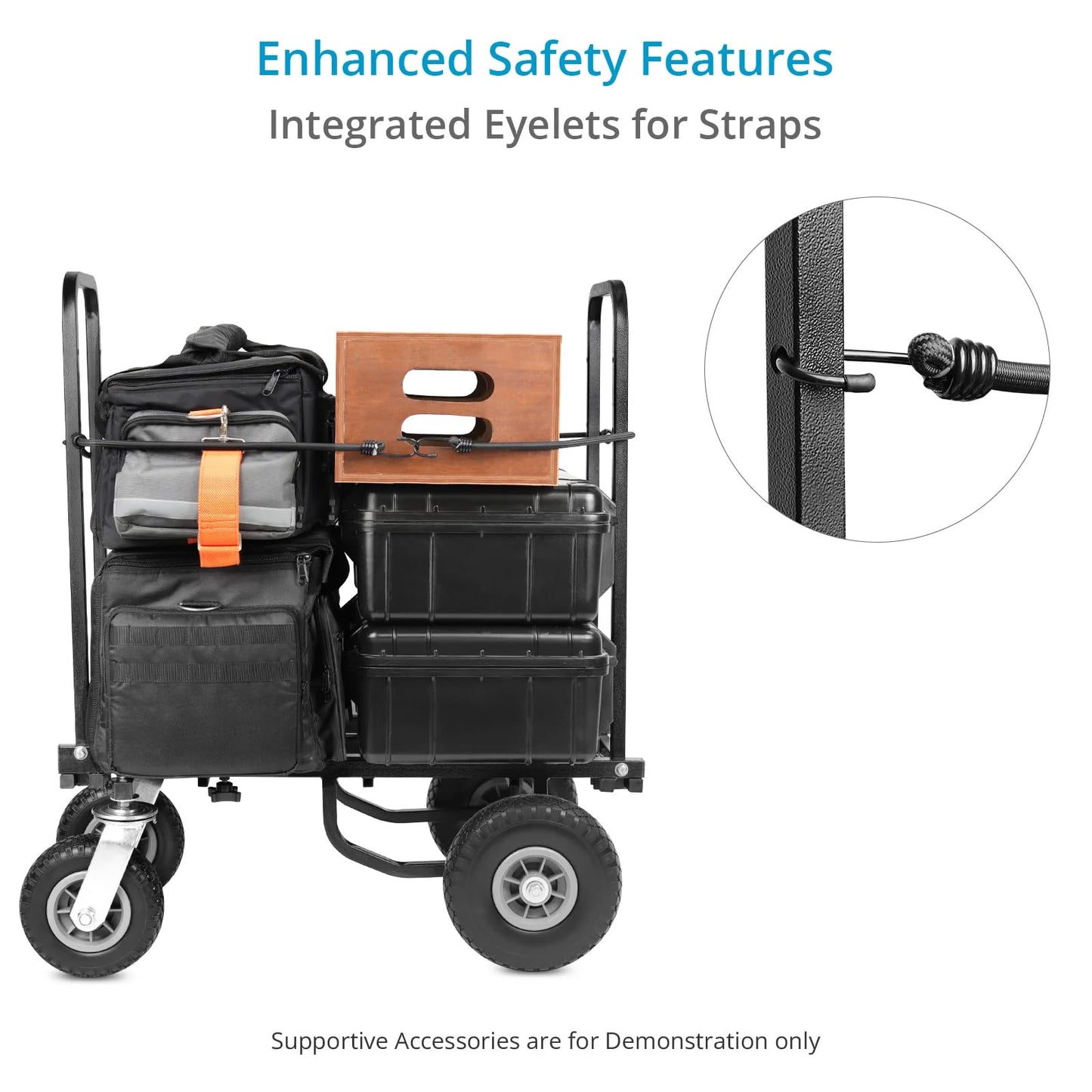 PROAIM Vanguard Collapsible Utility Production Cart for Film, Television & Photo Industry. 30-50” Extendable. Payload: 200kg / 440lb (CT-VNGD-UC5)