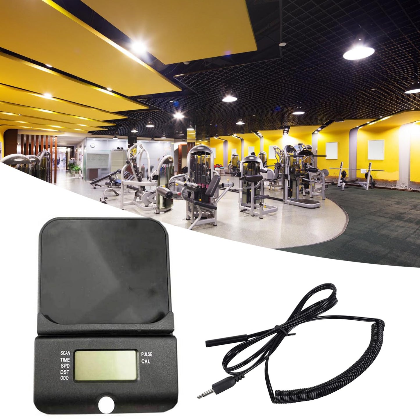 BAIMOQI Electronic Fitness Meter Indoor Fitness Bike Meter Home Gym Digital Monitor with Integrated Phone Stand Simple