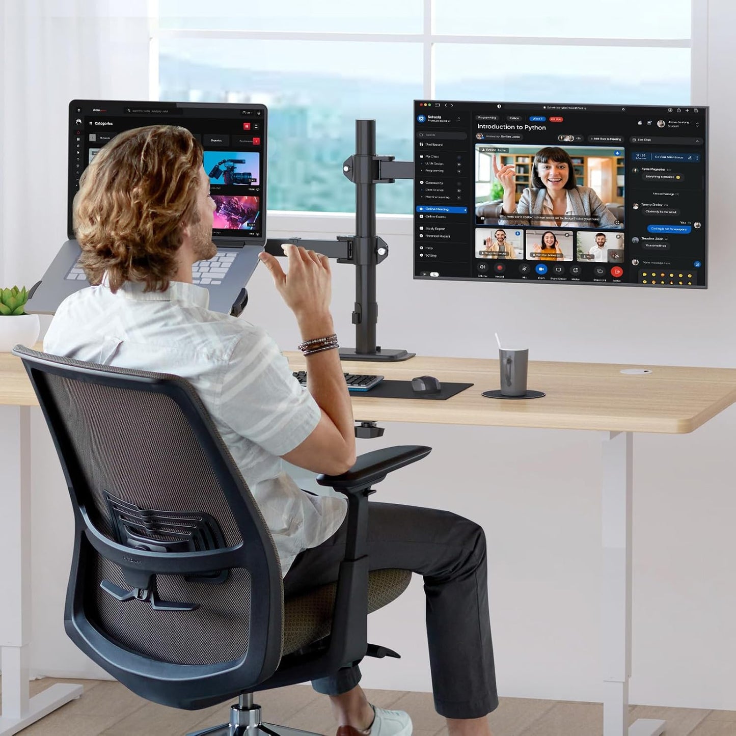 suptek 13 18 inch 75x75/ 100x100 mm 10lbs,Black(TP007) Adjustable to Laptop VESA Arm Mount Tray for Monitor Arms