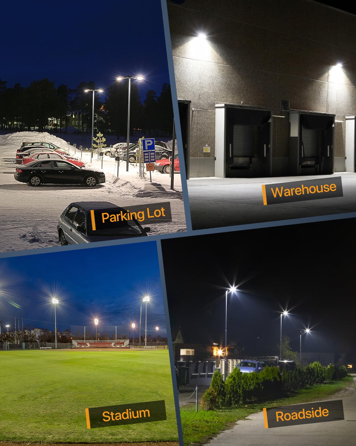 DEMILARE Parking Lot Light 300W - 45,000LM 5000K Outdoor Adjustable Arm Mount Led Shoebox Light with Dusk to Dawn Photocell 100-277V IP65 Waterproof Commercial Street Area Lighting for Roadways