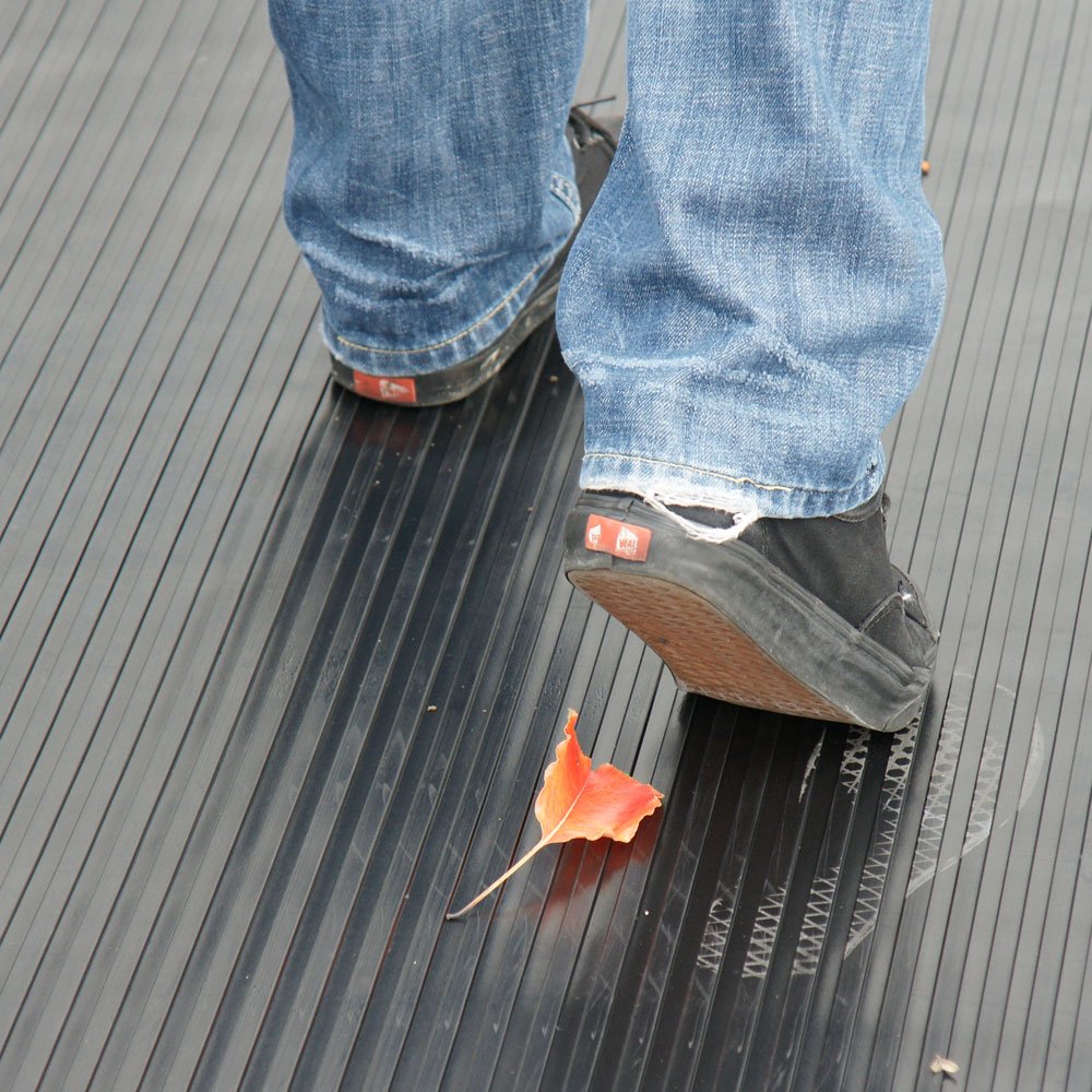 Rubber-Cal - 03_168_W_WR_08 Wide Rib Corrugated Rubber Floor Mat, 3 mm Thick x 4' x 8' Utility Runner, Black