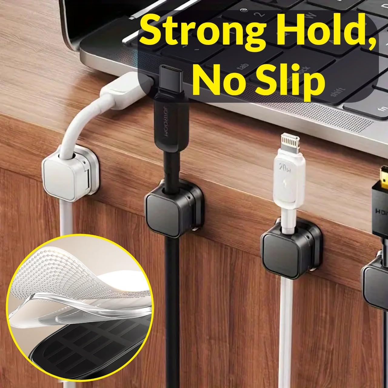Generic 12-Pack 4 Cord Organizer Holder with Cable Ties Magnetic Cable Clips with Strong Adhesive Easy-Open Wire