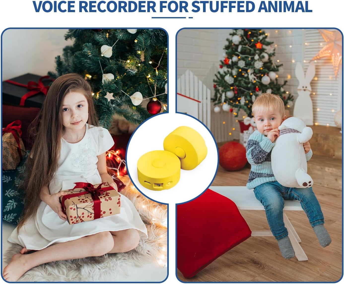 JRGKJCP 16 Minutes Voice Recorder, Record Custom Message for Crafts, Stuffed Bear, Baby Doll, and Pillow (Yellow)