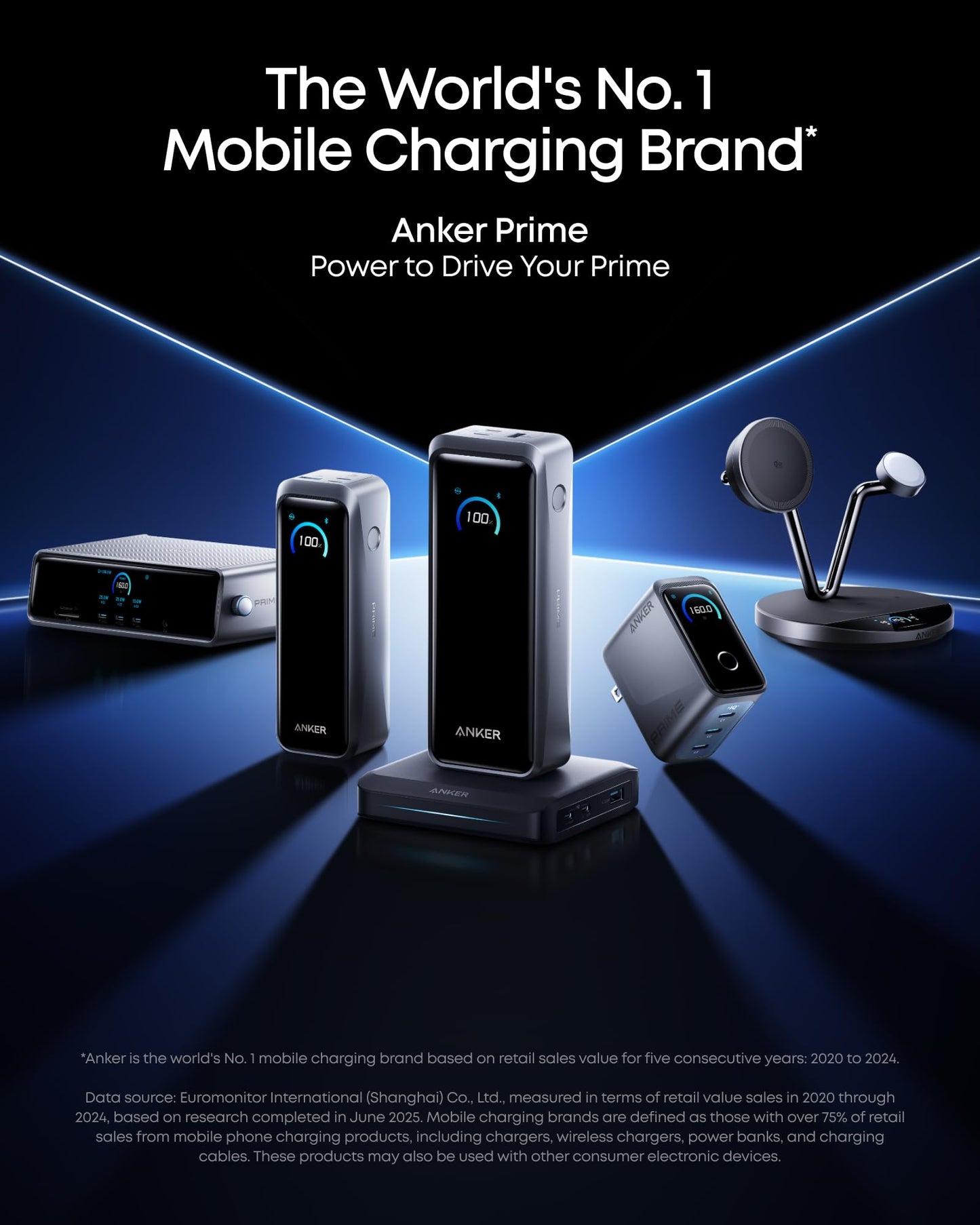 Anker Prime Power Bank and Charging Base, 26,250mAh 300W Max Portable Charger with Base for 6 Devices, Two-Way Charging, Flight-Approved, App Control, for Creators, MacBook, iPhone 17 Series, and More