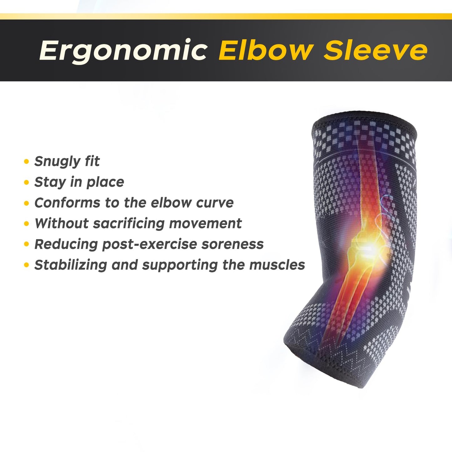 INDEEMAX Copper Elbow Compression Sleeve 1 Pair, Tennis Elbow Brace for Men Women, Elbow Support Wraps for Arthritis, Tendonitis, Bursitis, Sprains, Joint Pain Relief, Weightlifting (Grey-Black, X-Large)