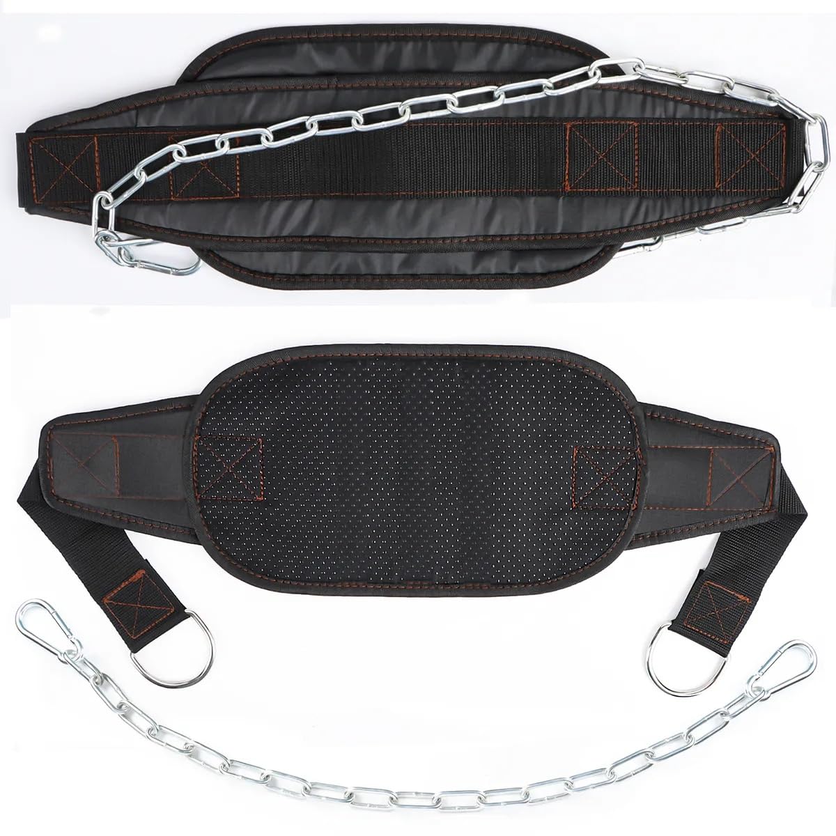 Leesvilary Fitness Dip Belt with Chain for Weight lifting, Dipping Pull Up Belt, Dip Belt Leather Attachment, Powerlifting, and Bodybuilding Workouts Belts, Comfortable Waist Support for Men & Women