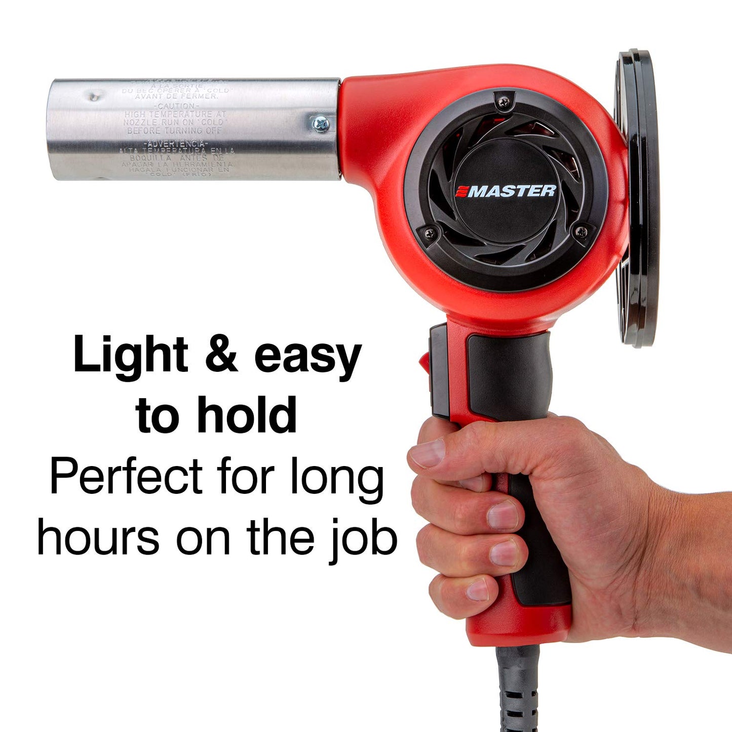 Master Appliance HG-501T Lightweight Industrial Heat Gun, High Airflow, Lightweight Plastic Housing, Great for Handheld Use, Adjustable Stand-1200F, 120V, 1680W, 14 Amps - Assembled In USA