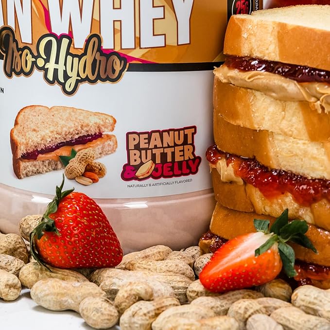 Musclesport Lean Whey Revolution?? Whey Protein Isolate with Hydrolyzed Whey - Low Calorie, Low Carb, Low Fat, Incredible Flavors - 25g Protein per Scoop (2LB, Peanut Butter & Jelly)