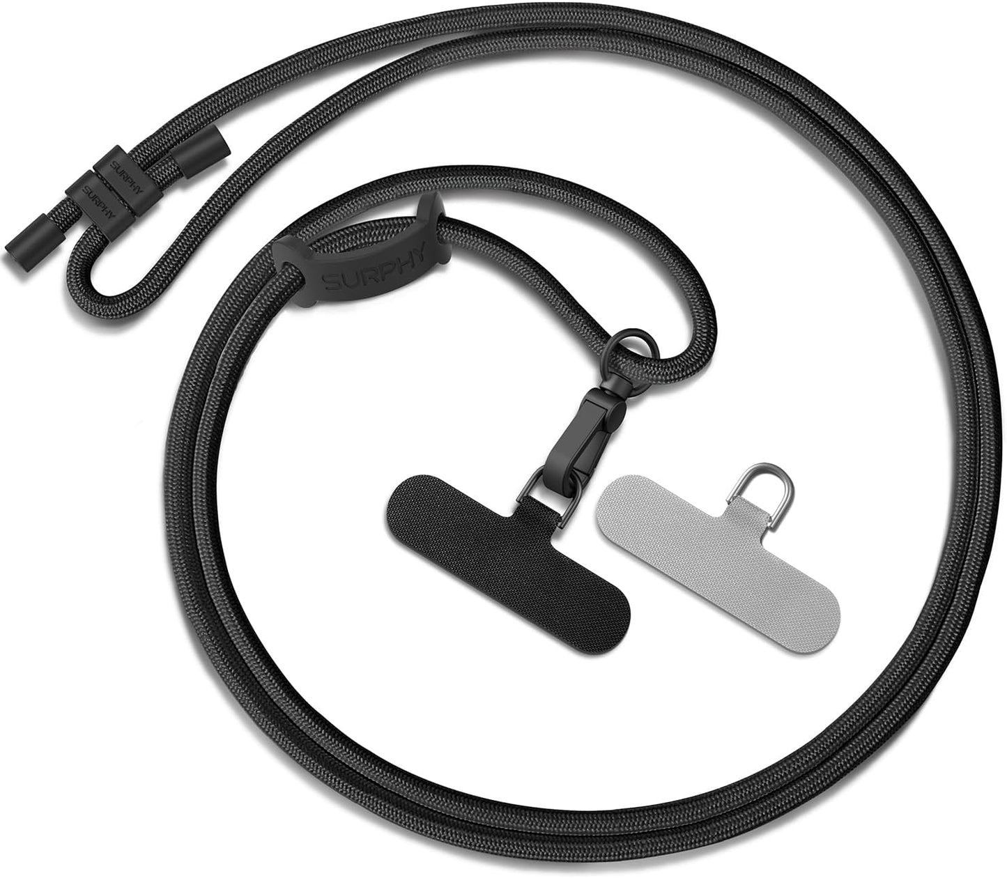 2 Pack SURPHY Phone Lanyard, Adjustable Phone Strap Crossbody with Cell Phone Tether Tab, Premium Metal Buckles