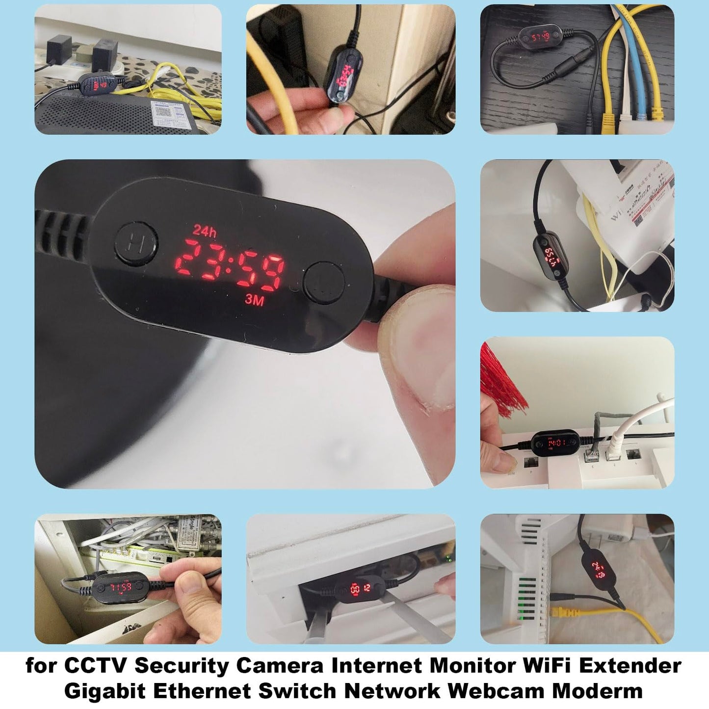 24/48/72H 5V-15V 5.5x2.1mm 24/7 Automatic DC Router Rebooter Cable - Fixes Constant Internet Drops & Wi-Fi Lag - Auto