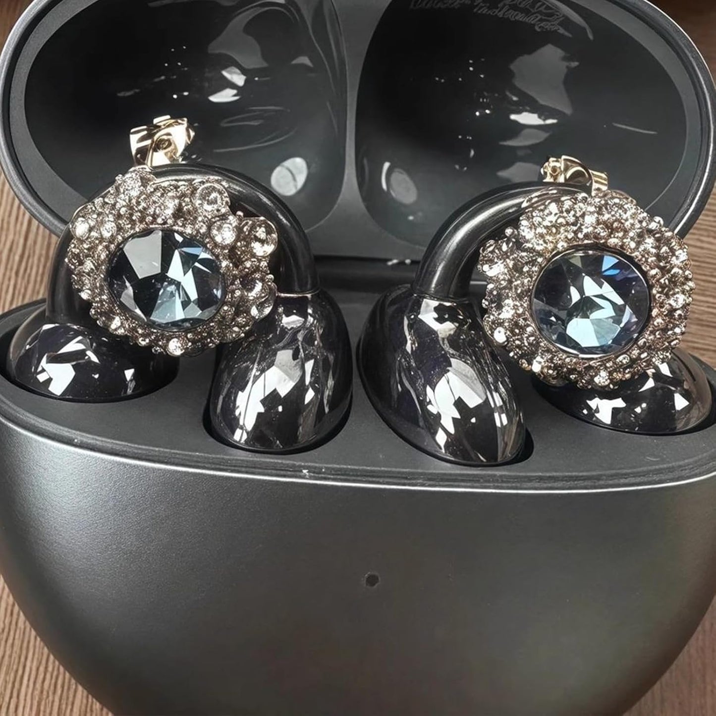 Chooseyo Rhinestone for Clip on Earbuds Open Ear Accessories, Elegant Zirconia Decorative Earphone Accessories