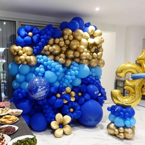 Awenztech Royal Blue Balloon Arch Kit - 120 Pcs of Latex Balloons in Various Sizes for Celebrations