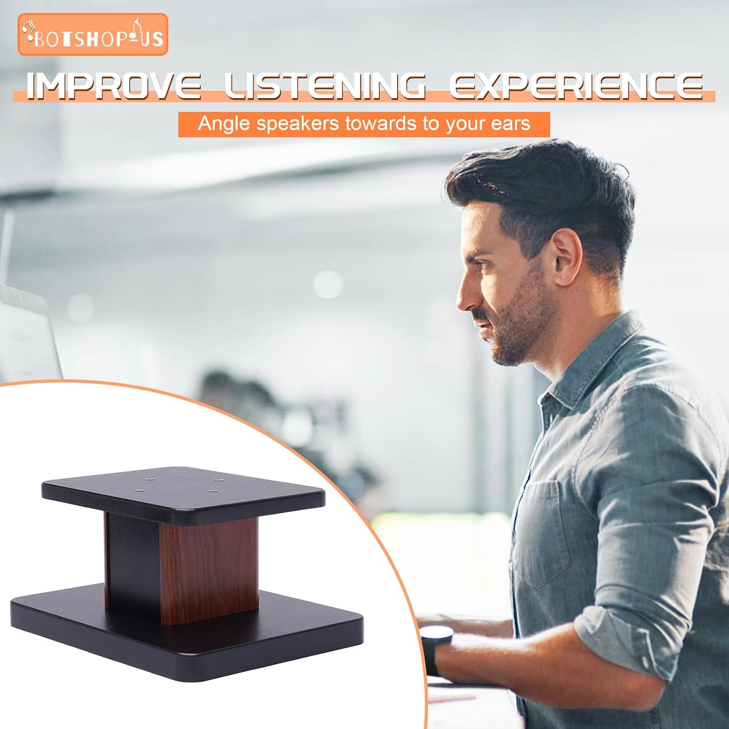 Gdrasuya10 6" 15" Desktop Bookshelf Speaker Stands Pair for Under Studio Speaker Riser Medium&Small Speakers Studio