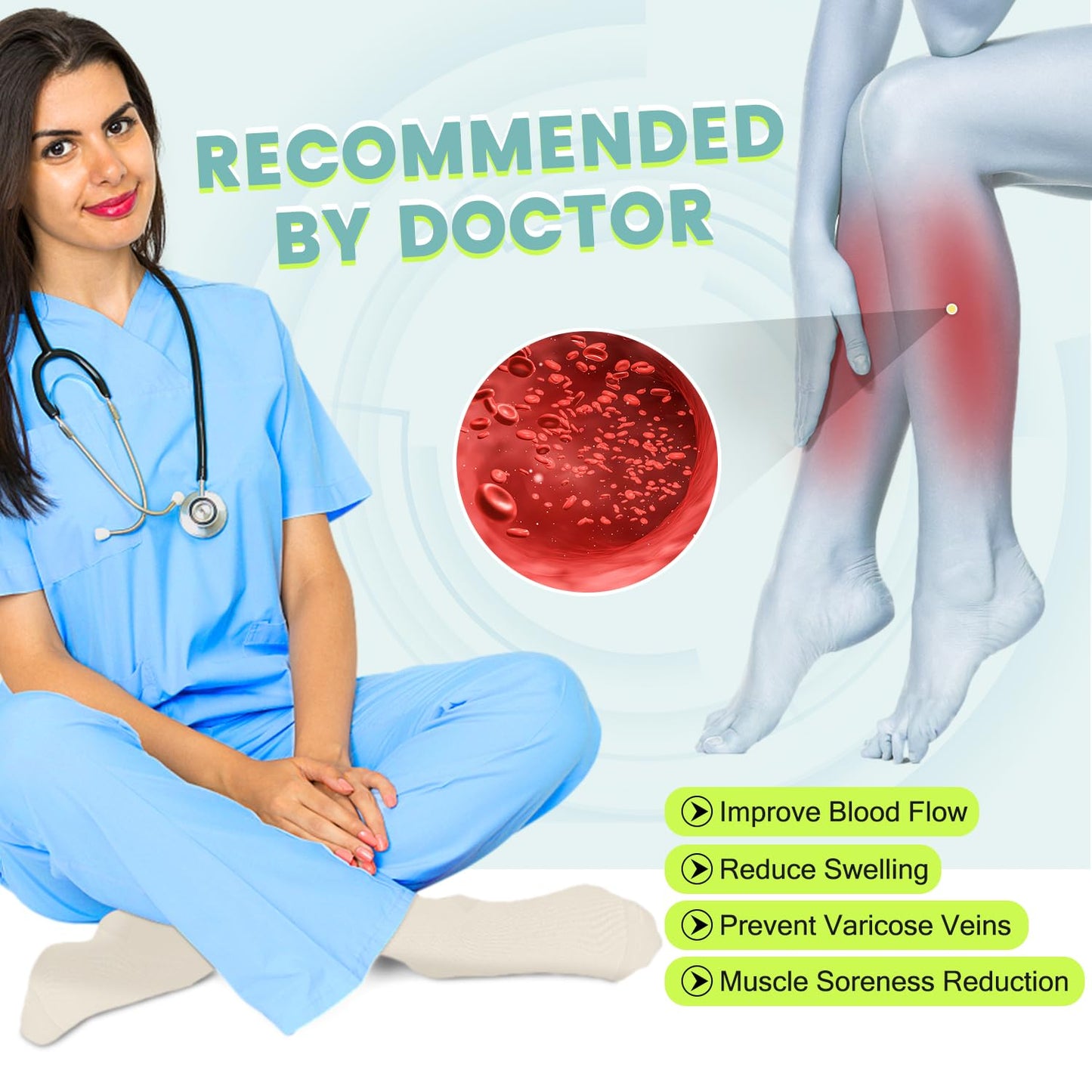 Copper Compression Socks 15-20 mmHg for Men & Women 8 Pairs – Circulation Support for Nurses, Travel, Running, Hiking, Soccer,Gift,Pregnant, Nurses(L/XL)
