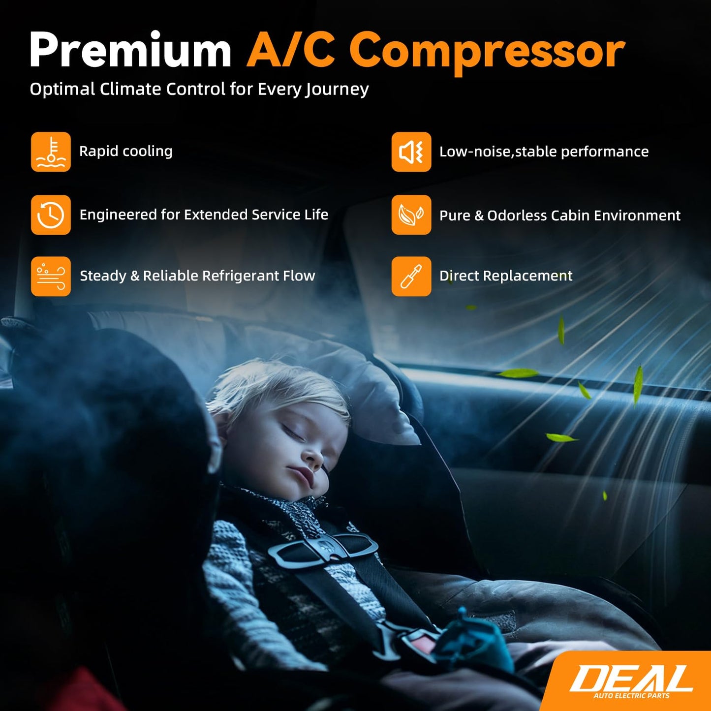 DEAL AUTO ELECTRIC PARTS A/C Compressor with Clutch Compatible with Hyundai & Kia - Azera Sonata Veracruz Santa Fe Sorento Amanti Magentis Optima 2.4L 2.7L 3.3L 3.5L 3.8L