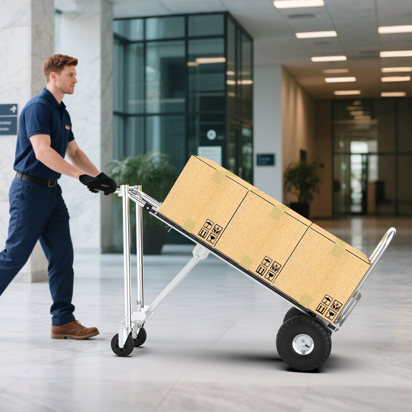 3 in1 Convertible Hand Truck, Folding Aluminum Hand Trucks 880lb Load Appliance Dolly, Heavy Duty Dolly Cart Converts Platform Cart, Portable Cart Luggage,Travel,Moving,Shopping,Office Use (Silver)