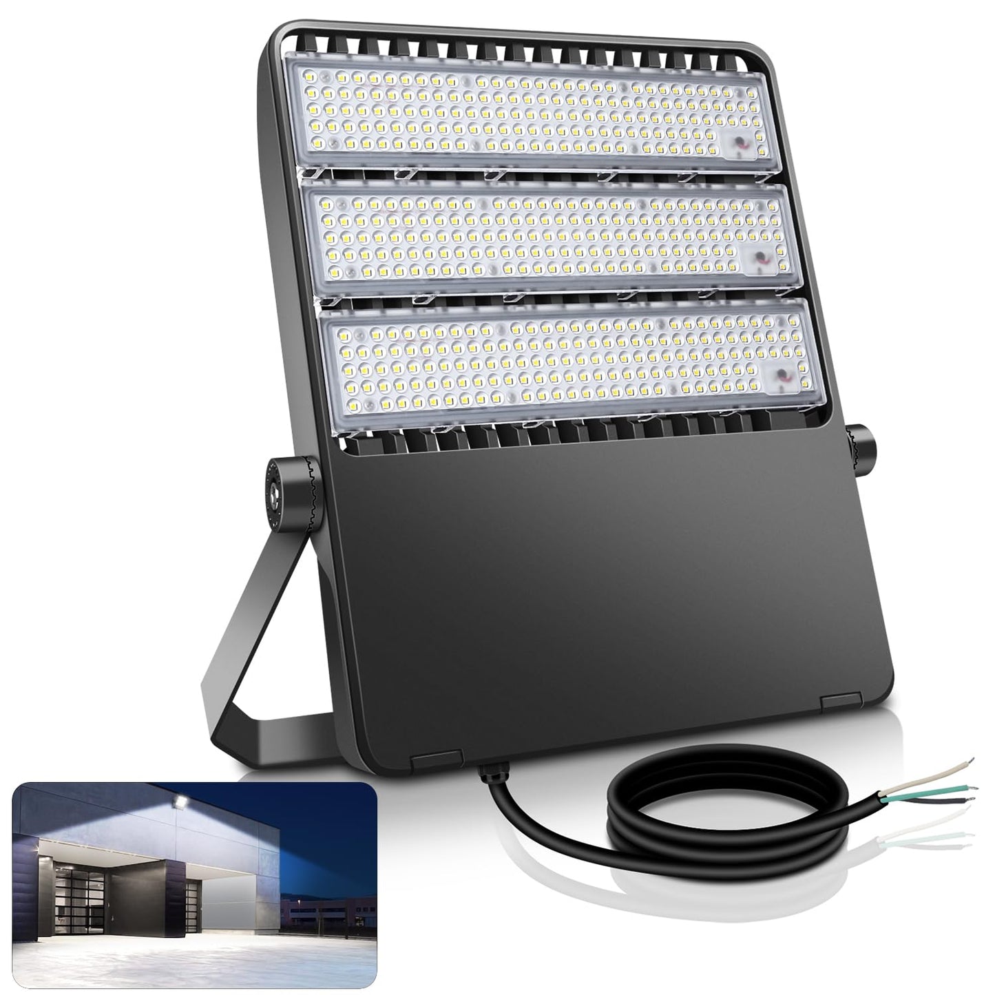 BIRITALO 52200LM LED Stadium Flood Light Commercial Eqv 2400W Super Bright 145LM/W 5500K 360W LED Arena Light Outdoor 85-277V IP65 Waterproof Backyard Wall Yoke Mount Fixture 2 Pack