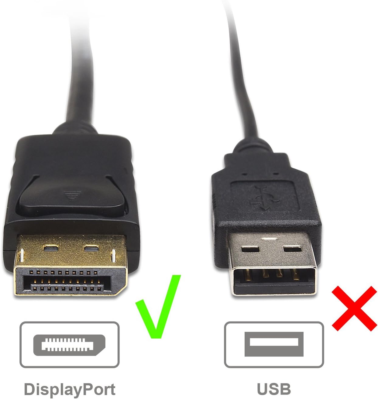 4K 10ft, Cable Matters Unidirectional DisplayPort to HDMI Cable - Gold-Plated DP to HDMI Cable, Display Port