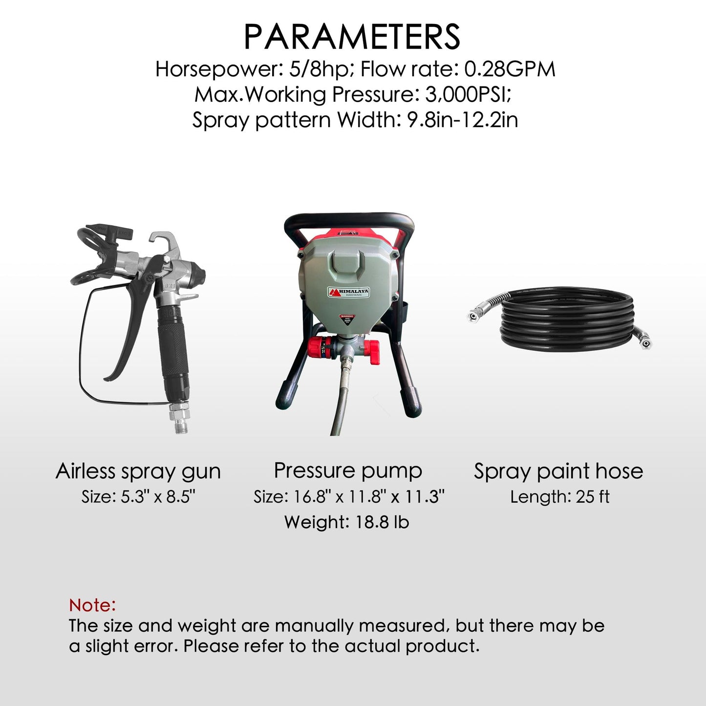Himalaya High Pressure Airless Paint Sprayer - 3000PSI, 5/8HP, 650W Power Painter, Ideal for Home Interior, Exterior, Commercial Use, DIY Handyman-Professional Contractor Grade Spray Paint Machine