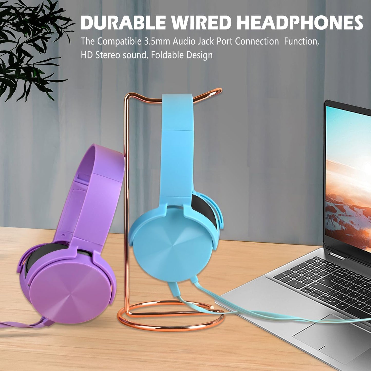 2 Pack Headset K-12 Kids Headphones for School Classroom, Wired Computer Online Learning for Students, Durable Soft