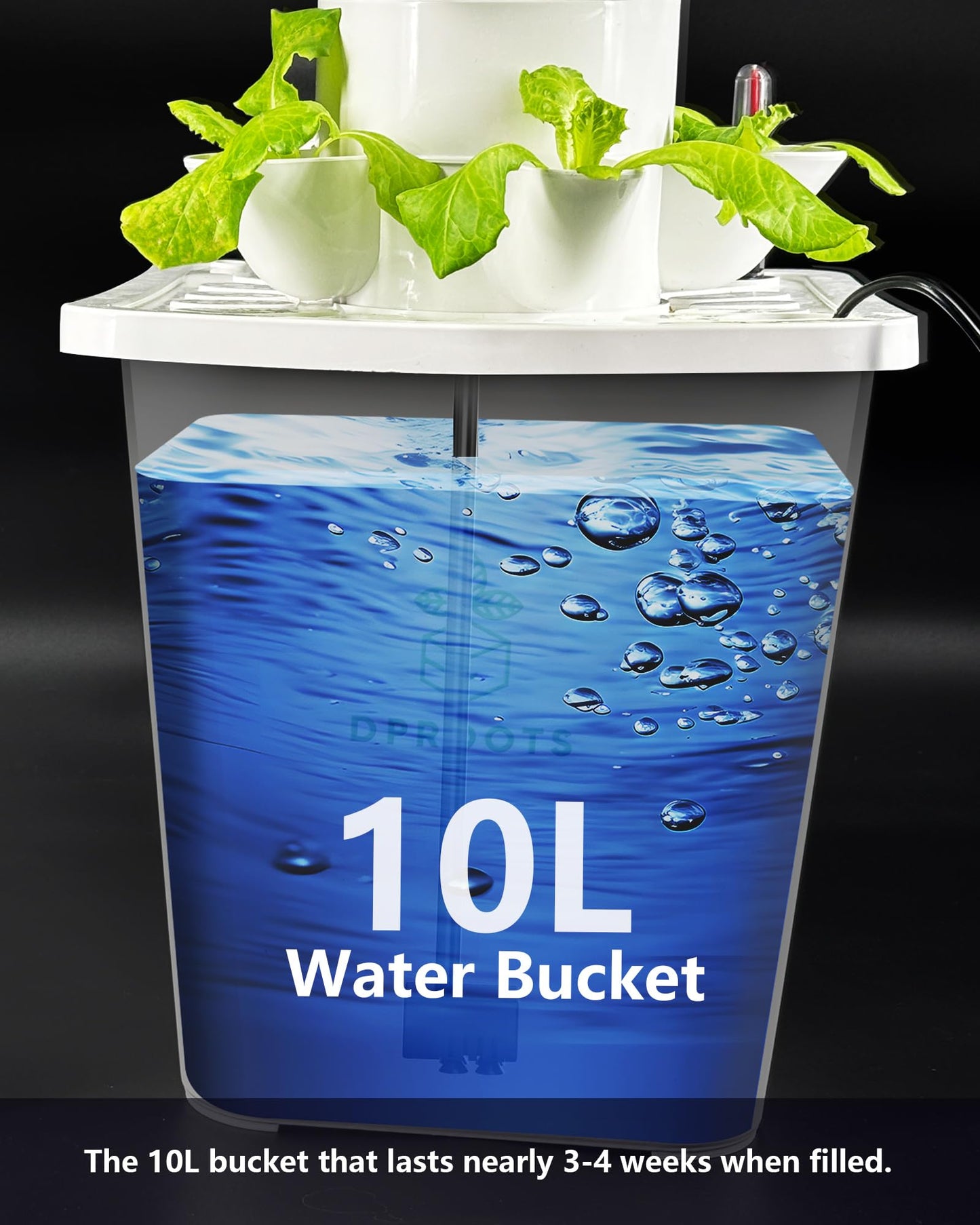 DPROOTS Hydroponic Tower Growing System Kits,30 Pods Vertical Indoor Garden,360° Full-Spectrum Lighs, Automatic Water Circulation System,Suitable for Leafy Greens and Herbs