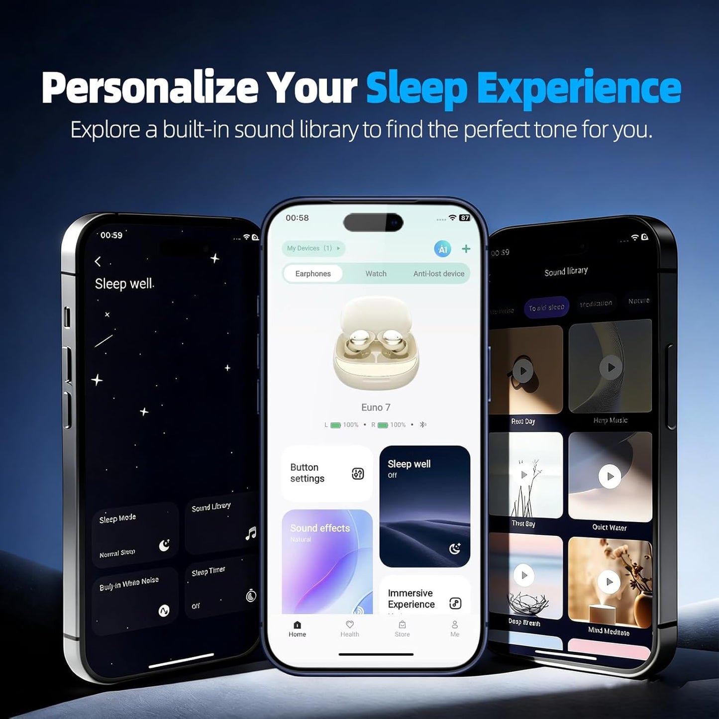 ZOVIMAX 5.4 48H Sleep Earbuds Bluetooth in Ear Buds for Sleeping, Mini Sleep Headphones for Side Sleepers with Dual