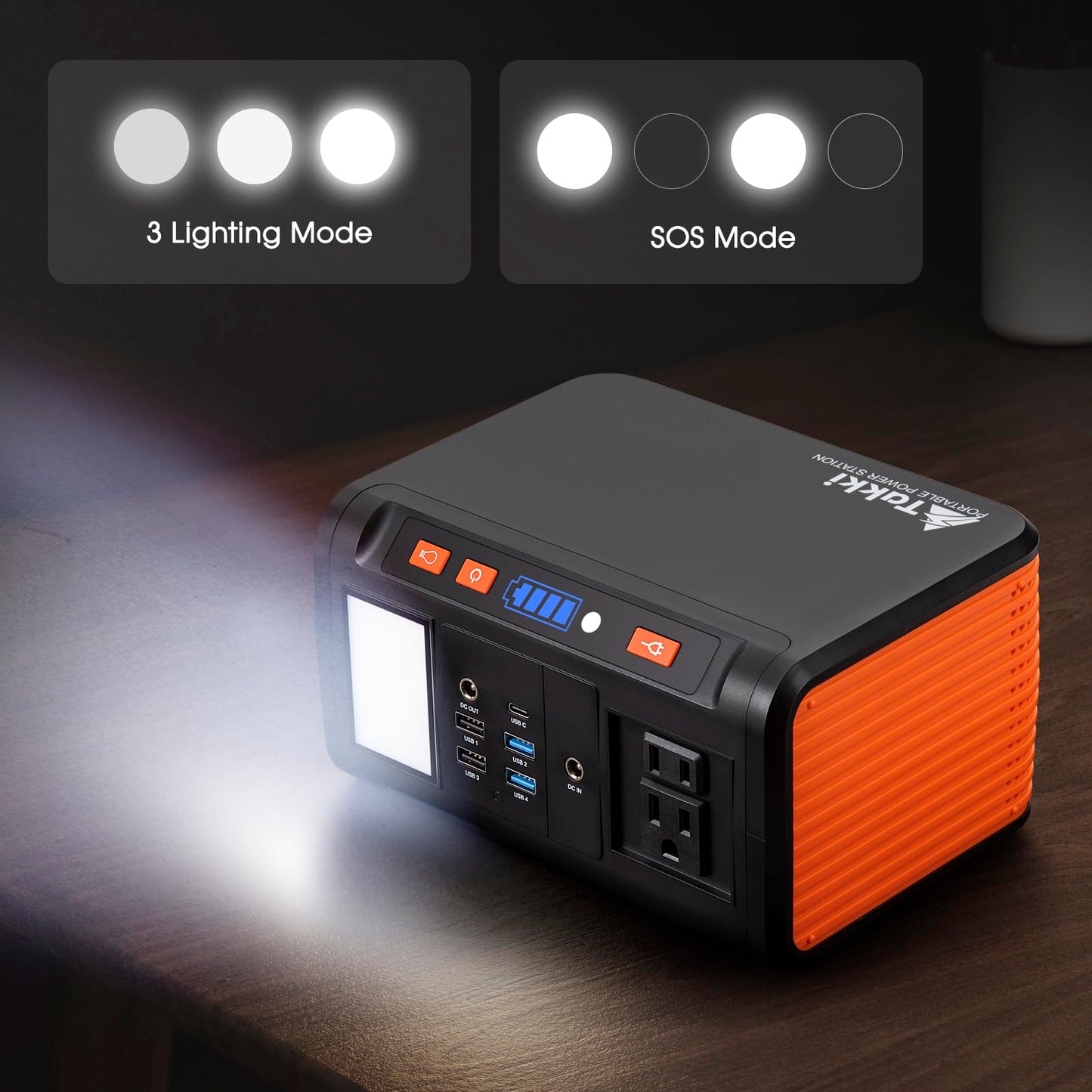 Takki Solar Generator 250W Portable Power Station with 40W Solar Panels 222Wh Pure Sine Wave Camping Lithium Battery Power Pack with AC 110V Outlet for Camping CPAP Home Use Emergency Outdoor