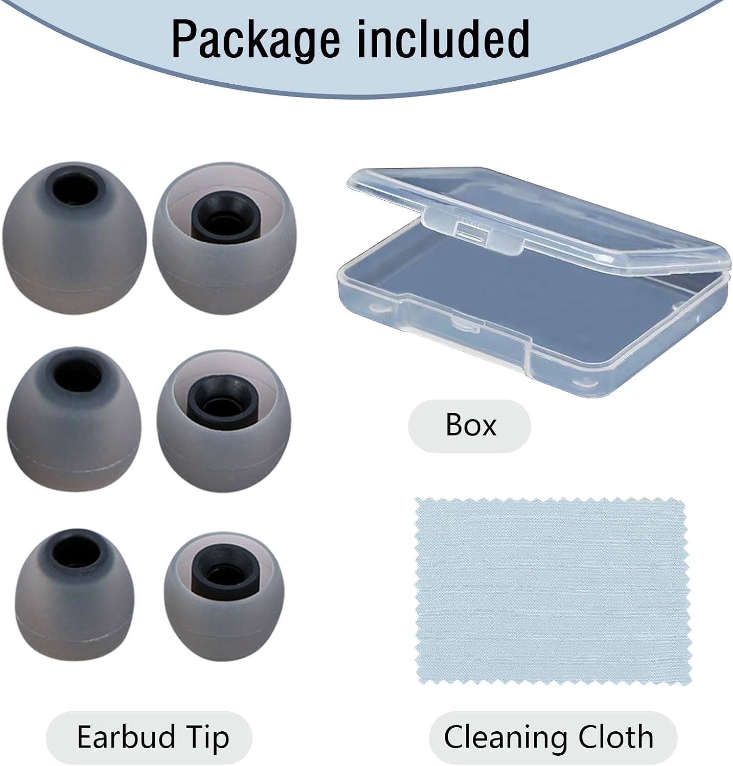 MMYQXI 3.8mm -5.1mm) 9 Silicone Replacement Earbud Tips Earbud Covers Fit for in-Ear Headphones (Inner Hole Ear Bud