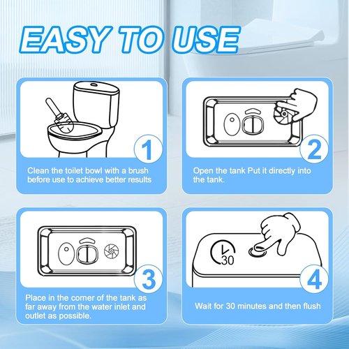 KIISIISO Toilet Bowl Cleaner Tablets - 50 Pack | Automatic Bleach Cleaners for Long-Lasting Freshness