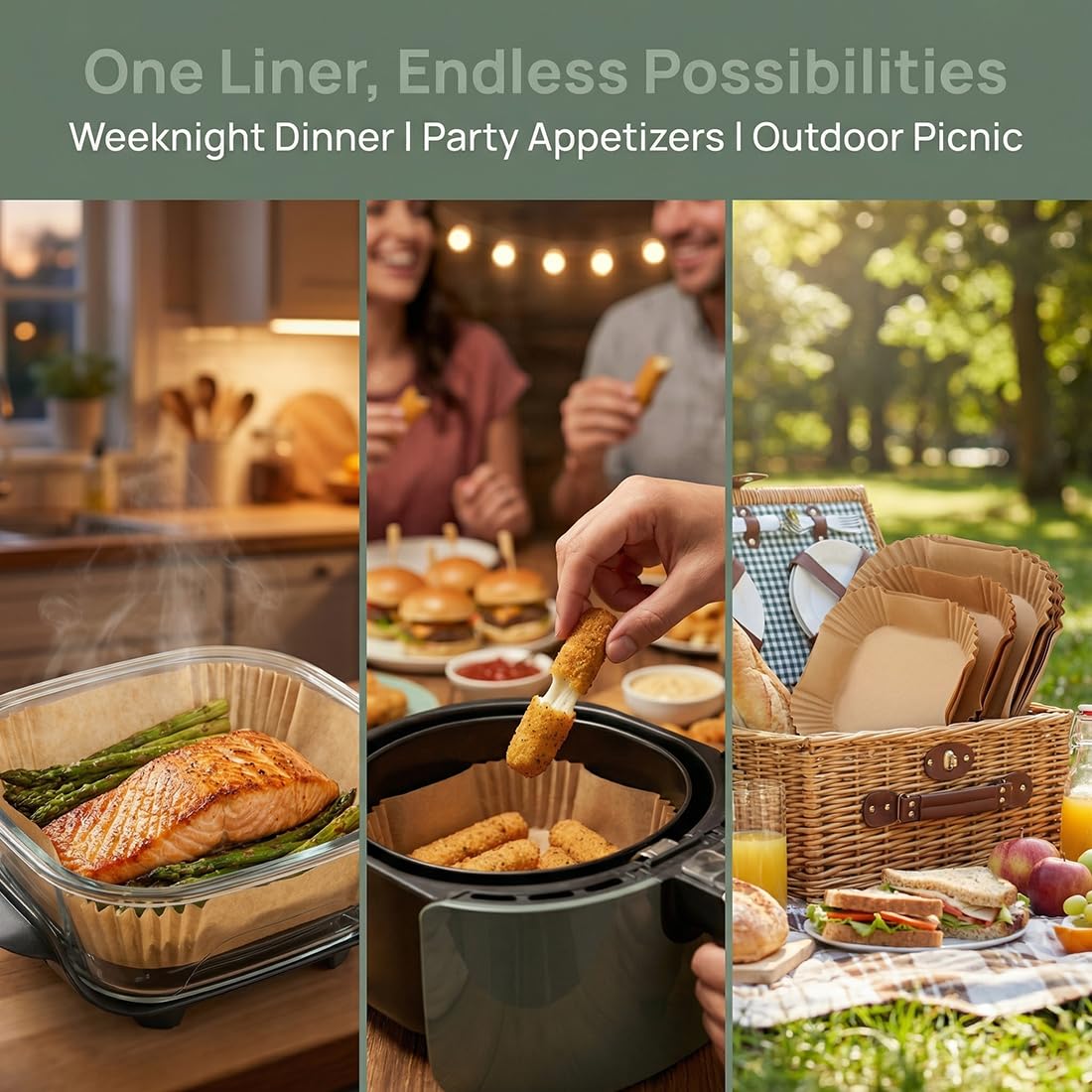 300 Pcs Disposable Air Fryer Liners for 4 QT &6 Cup,Compatible with Ninja Crispi.Non-Stick&Oil-Proof Food Grade Parchment Paper Liners for Frying,Baking(7.5 In+5.5 In)