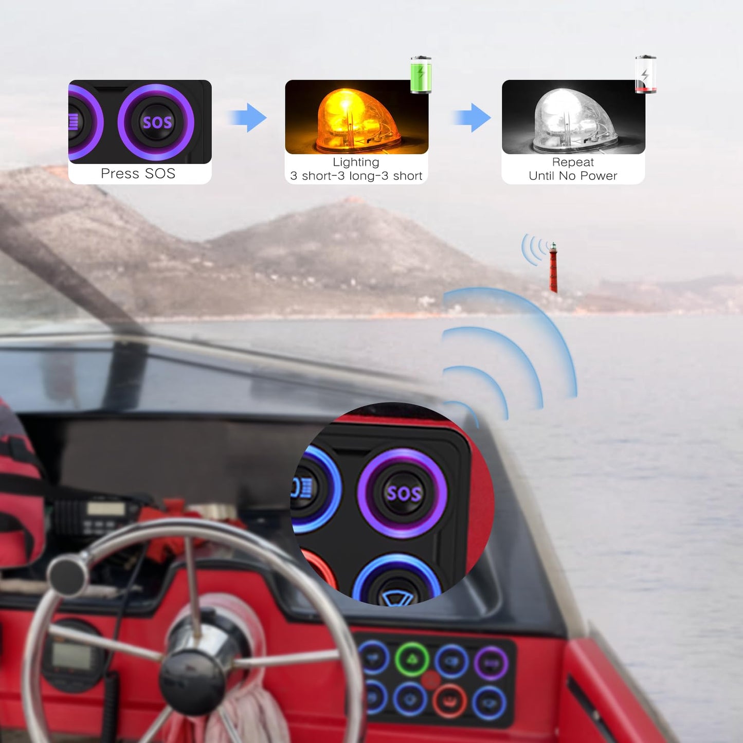MaySpare Switch Panel Upgraded Multicolored Toggle Momentary Pulse Switch Panel,Electronic Relay System for Yachts Trucks Off-Road Vehicles RVs SUVs UTVs ATVs- IP68 Waterproof (8 Gang Switch Panel)