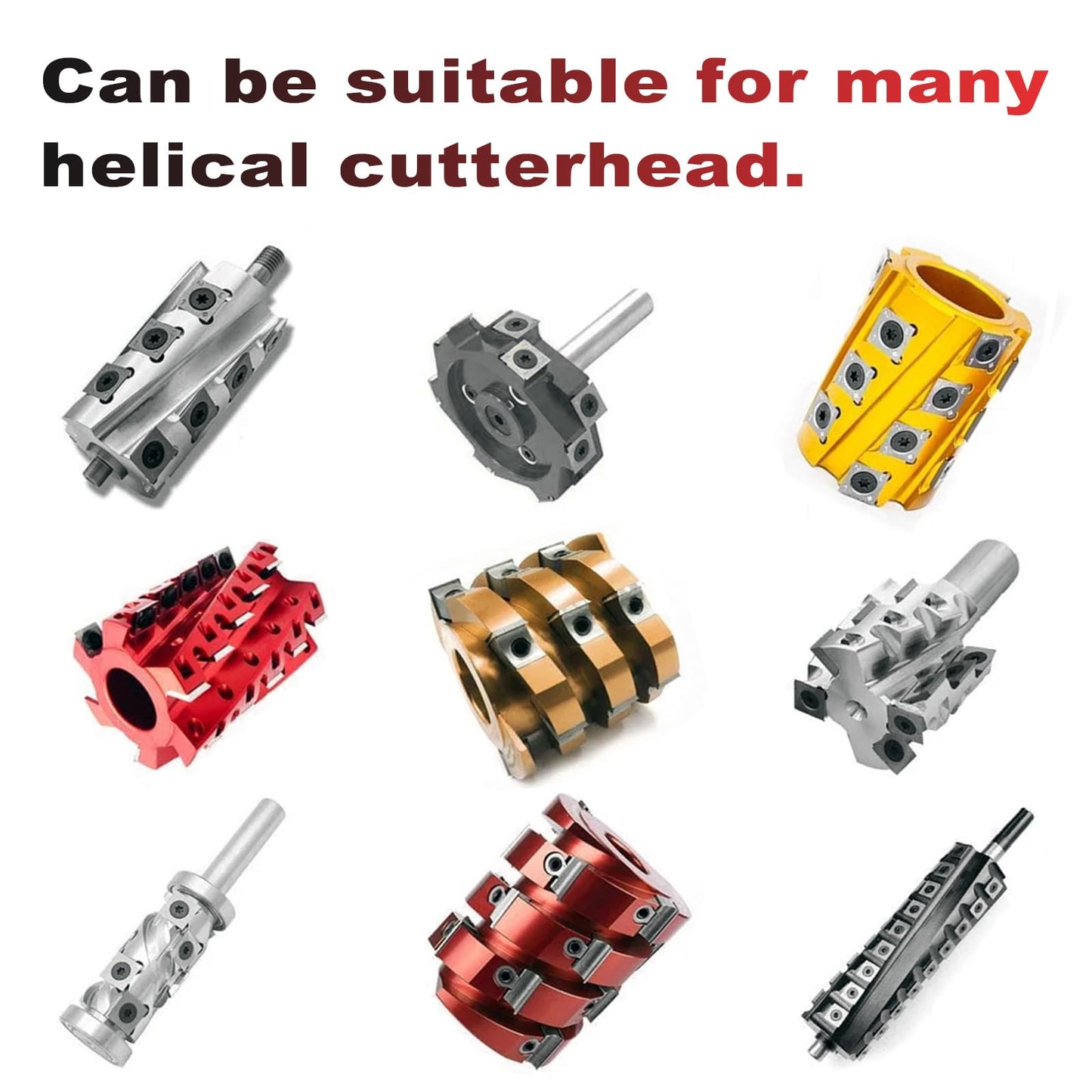 Findbuytool Carbide Inserts cutters (15x15x2.5mm-30°-R150-4R0.5) Insert for Woodworking Helical Cutter Head Tools, 100Pcs