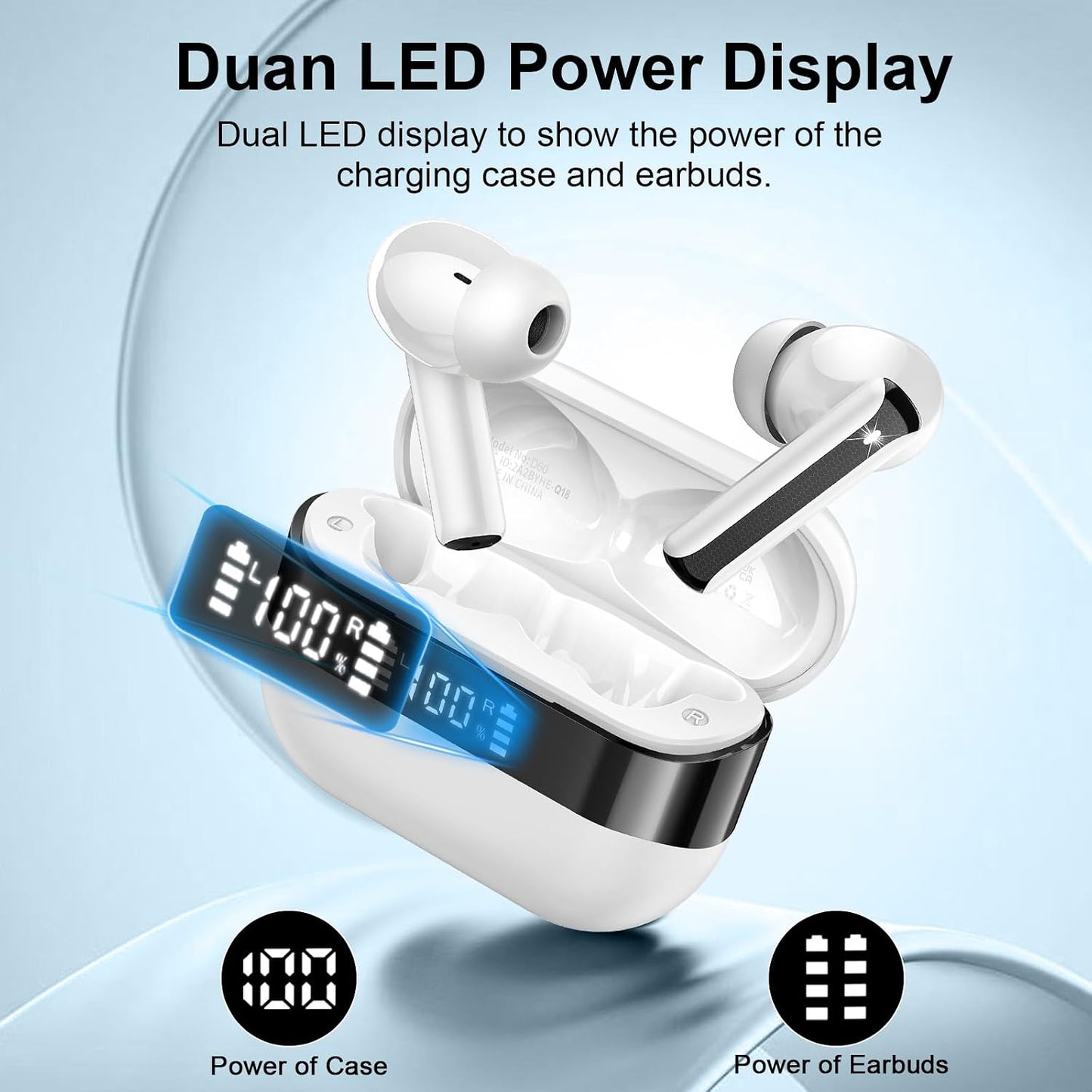 5.4 4 48H IP7 Wireless Earbuds, Bluetooth Headphones HiFi Stereo, Bluetooth Earbuds with ENC Mics, Playtime Ear buds