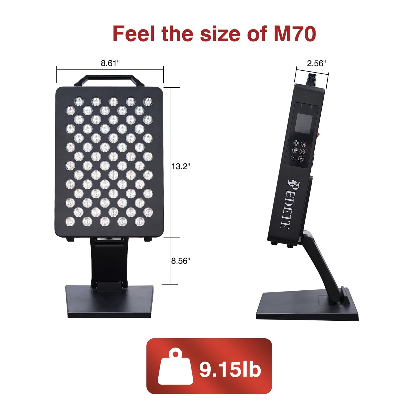 Red Light Therapy for Face and Body, 630nm 660nm 810nm and 850nm Near Infrared Light Therapy Panel, 70 Dual Chip LEDs, High Power LED Light Therapy Device for Skin Care, Sleep, Pain Relief. M70