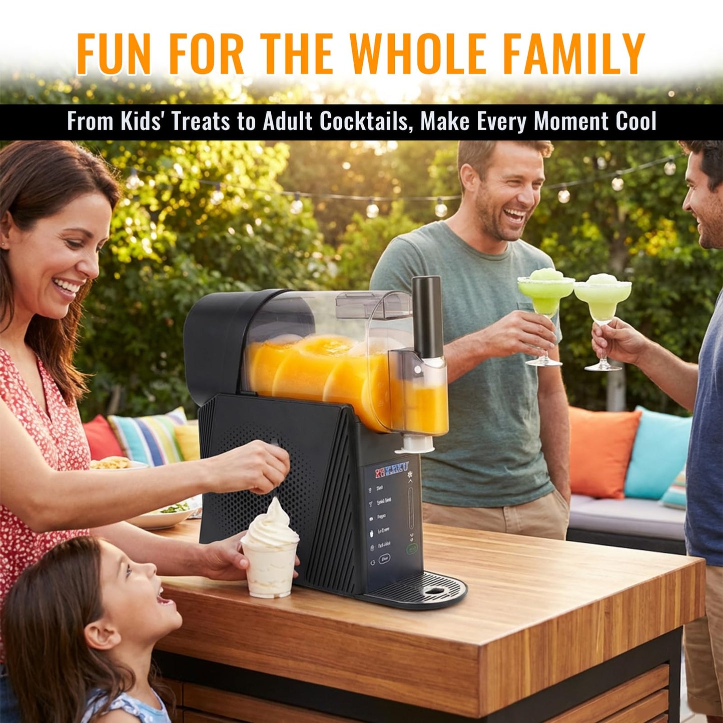 85oz Slushy Maker Machine for Home, Slushie Machines No Ice Needed Countertop with 5 Presets, Auto-Clean, Frozen Margaritas, Cocktails, Frappés, Smoothies, Milkshakes Summer Parties Gifts