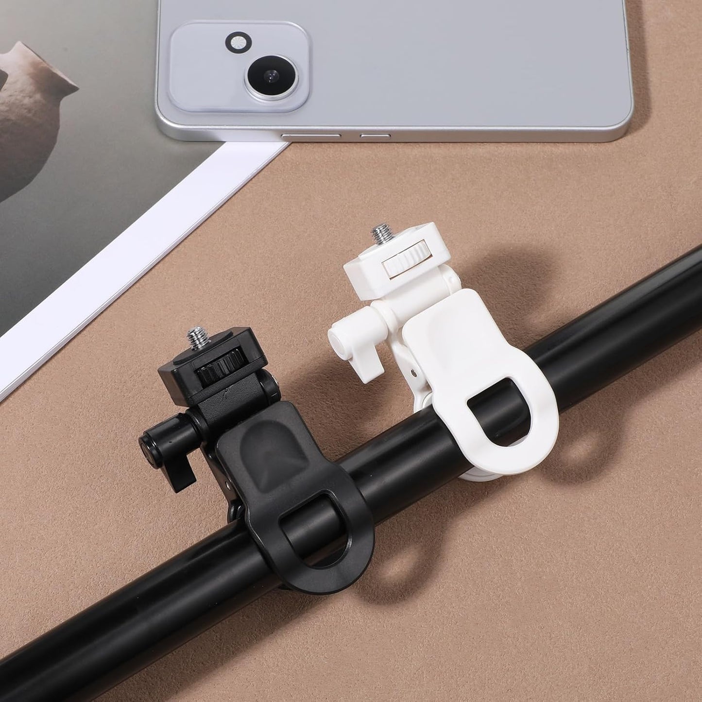 Fibraze 2 Pack 1/4 Webcam Monitor Mount Monitor Camera Mount with Screw Ring Camera Clip Webcam Stand Mounts for Tripod