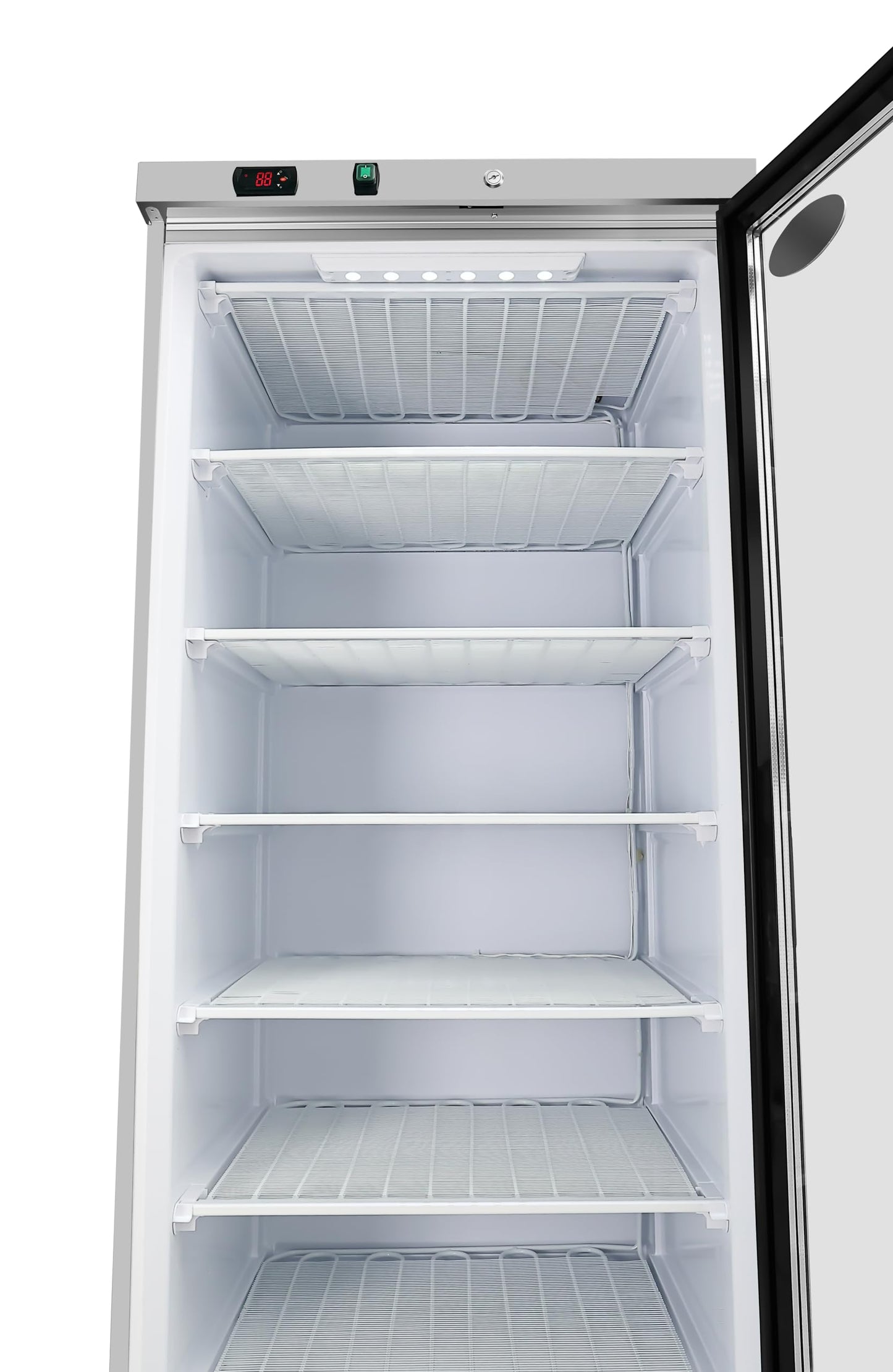 KoolMore 21 Cu. Ft. Commercial Freezer with Glass Door in White - Manual Defrost (KM-FMD20WGD)