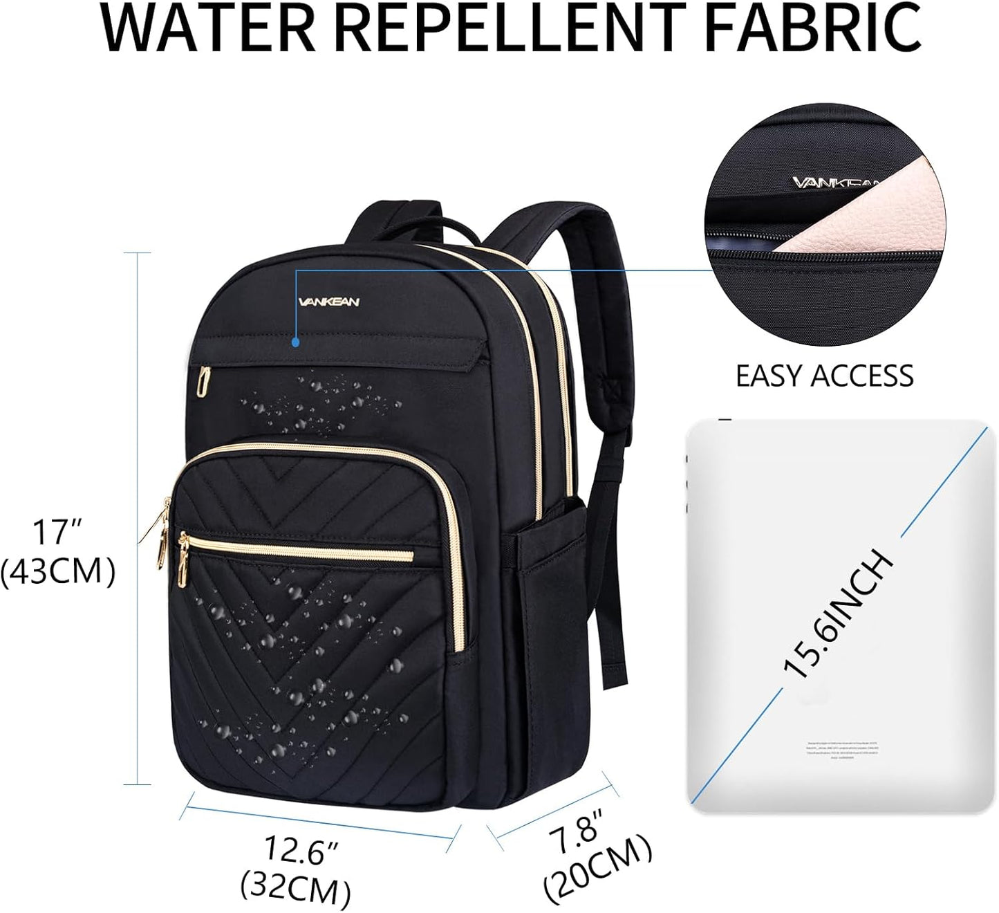 Backpack Backpack Backpack VANKEAN Laptop for Women, Laptop Computer Bag Travel Purse,Waterproof Work Business College